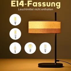 ZMH Lampe De Bureau Avec Câble E14 Vintage 1 Flamme Sans Ampoule