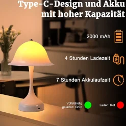 ZMH Lampe De Bureau LED Intensité Variable USB Rechargeable Pour Chambre