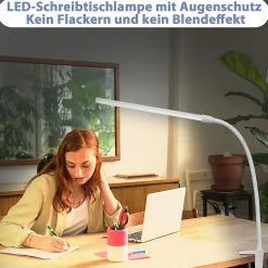 ZMH Lampe de Bureau LED Klemmbar - Éclairage Blanc Jour USB 5W pour Bureau