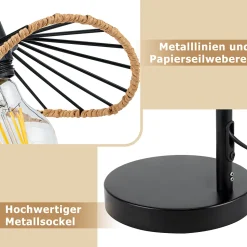 ZMH Lampe De Bureau Noir Vintage E27 Pour Chambre