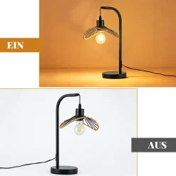 ZMH Lampe De Bureau Noir Vintage E27 Pour Chambre
