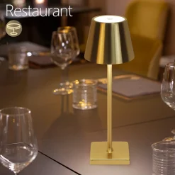 ZMH Lampe de table LED sans fil avec 3 températures de couleur - Style vintage doré pour chambre à coucher