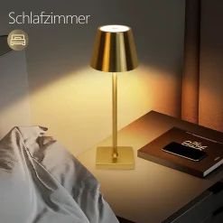 ZMH Lampe de table LED sans fil avec 3 températures de couleur - Style Vintage pour chambre à coucher