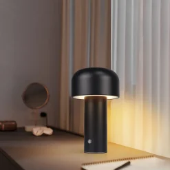 ZMH Lampe De Table LED Sans Fil à Intensité Variable - Design Moderne En Métal Noir