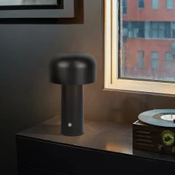 ZMH Lampe De Table LED Sans Fil à Intensité Variable - Design Moderne En Métal Noir