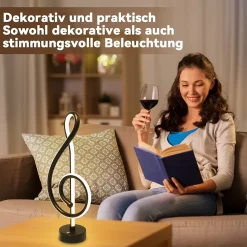 ZMH Lampe de Table LED Sans Fil Dimmable Noir pour Salon et Chambre