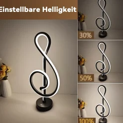 ZMH Lampe de Table LED Sans Fil Dimmable Noir pour Salon et Chambre