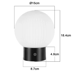 ZMH Lampe De Table Rechargeable Lampe De Chevet Tactile Blanche Ip44 Pour Chambre Salle De Bain