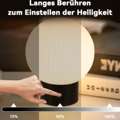 ZMH Lampe De Table Rechargeable Lampe De Chevet Tactile Blanche Ip44 Pour Chambre Salle De Bain