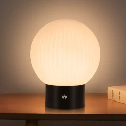 ZMH Lampe De Table Rechargeable Lampe De Chevet Tactile Blanche Ip44 Pour Chambre Salle De Bain