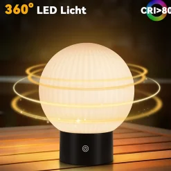 ZMH Lampe De Table Rechargeable Lampe De Chevet Tactile Blanche Ip44 Pour Chambre Salle De Bain