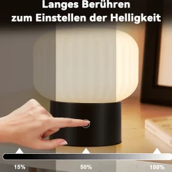 ZMH Lampe De Table Sans Fil Lampe De Chevet LED Avec 3 Températures Tactile à Intensité Variable Noir I