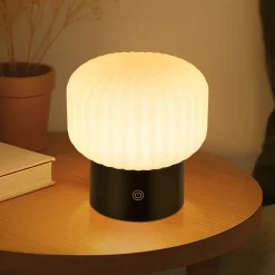 ZMH Lampe De Table Sans Fil Lampe De Chevet LED Avec 3 Températures Tactile à Intensité Variable Noir I