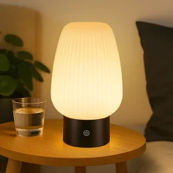 ZMH Lampe De Table Tactile Lampe De Chevet Blanche Ip44 Avec 3 Températures Pour Chambre Et Cuisine