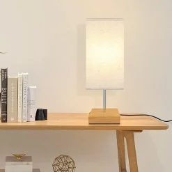ZMH Lampe De Table Touch-dimmable Avec Fonction De Recharge USB Et Abat-jour En Tissu