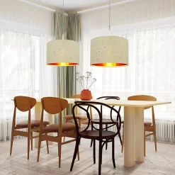 ZMH Lampe Pendante Moderne Avec Abat-jour En Tissu Étoilé E27 Décoration De Salle à Manger