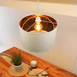 ZMH Lampe Pendante Moderne Avec Abat-jour En Tissu Étoilé E27 Décoration De Salle à Manger