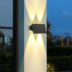 ZMH Lampes Solaires Pour Mur Extérieur - 2 Appliques Murales Solaires Blanc