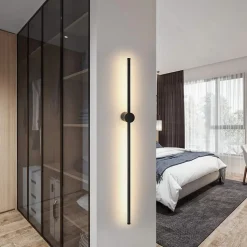 ZMH LED Applique 100 Cm Noir 8 Watt Blanc Chaud 3000K