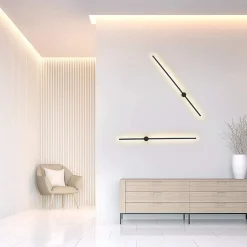 ZMH LED Applique 100 Cm Noir 8 Watt Blanc Chaud 3000K