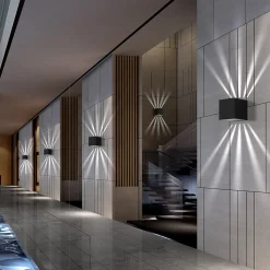 ZMH LED Applique 2 Pièces Murale 10w Noir Moderne Design 6000k Ip65