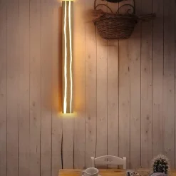 ZMH LED Applique Bois 16 W 100 Cm Blanc Chaud Moderne