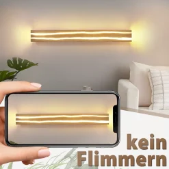 ZMH LED Applique Bois 13w 80 Cm Blanc Chaud Moderne Pour Chambre