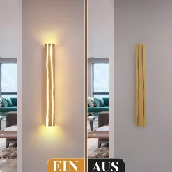 ZMH LED Applique Bois 13w 80 Cm Blanc Chaud Moderne Pour Chambre