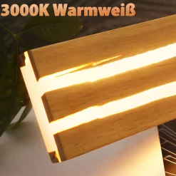 ZMH LED Applique Bois 13w 80 Cm Blanc Chaud Moderne Pour Chambre