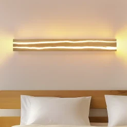 ZMH LED Applique Bois 13w 80 Cm Blanc Chaud Moderne Pour Chambre