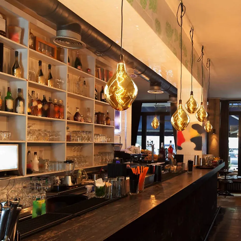 ZMH LED E27 3w 2200k Forme Irrégulière Vintage Blanc Chaud Doré Ambiance