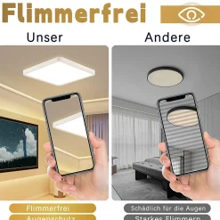 ZMH LED Plafonnier Salon 23cm Blanc Plafonnier 3000k 18w Chambre Couloir