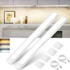 ZMH Lot De 2 Lampes LED Argenté Encastrables Avec Détecteur De Mouvement 40cm