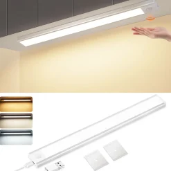 ZMH Lot De 2 Lampes LED Argenté Encastrables Avec Détecteur De Mouvement 40cm