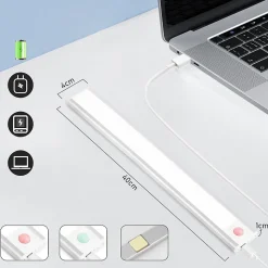 ZMH Lot De 2 Lampes LED Argenté Encastrables Avec Détecteur De Mouvement 40cm