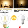 ZMH Lot De 6 LED E27 A60 4w 2700k Filament Edison Verre Transparent Blanc Chaud Style Rétro