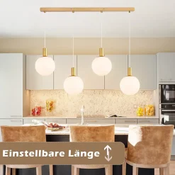 ZMH Lustre De Salle à Manger 3/4 Flammes E27 En Or Et Blanc - Élégance Pour Chambre D'hôtel