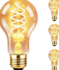 ZMH Pack De 3 Ampoules LED Vintage E27 A60 4w 2200k Lumière Ultra chaude Style Rétro Et Décoratif