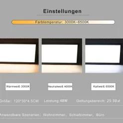 ZMH Panneau LED Whonzimmer 120cm Avec Variateur Et Télécommande