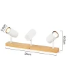 ZMH Plafonnier Bois Spot De Plafond 3 Flammes Vintage Gu10 Spot Blanc Orientable 350