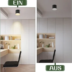 ZMH Plafonnier LED 1 Noir Rond 3000k 5w Gx53 Plafonnier Acrylique Luminaires De Salon