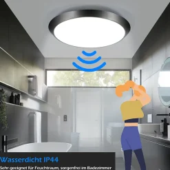 ZMH Plafonnier LED Avec Détecteur De Mouvement Plafonnier D'intérieur I 15w Lumière De Couloir 4000k