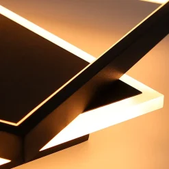 ZMH Plafonnier LED Chambre Noir Intensité Variable 42w Moderne