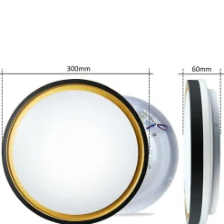 ZMH Plafonnier LED 30cm Dimmable Avec Télécommande 18w Noir Or Moderne