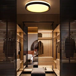 ZMH Plafonnier LED 30cm Dimmable Avec Télécommande 18w Noir Or Moderne