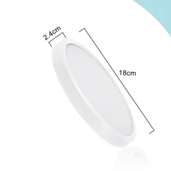 ZMH Plafonnier LED 18cm 15w Blanc 6000k Moderne