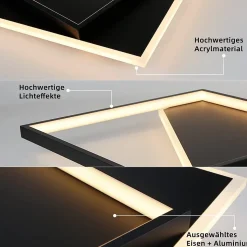 ZMH Plafonnier LED Design Moderne avec Télécommande et Motifs Carrés