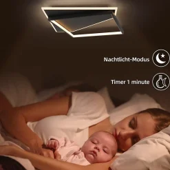 ZMH Plafonnier LED Design Moderne avec Télécommande et Motifs Carrés