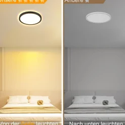 ZMH Plafonnier LED Design Noir 18W Variable pour Salon et Cuisine