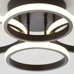 ZMH Plafonnier LED Design Moderne Noir 48w 55cm Dimmable Avec Télécommande Chambre Ou Cuisine.